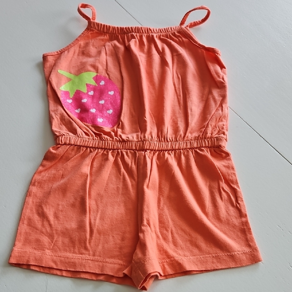 Circo Orange and Green Jumpsuit with Elastic Waist